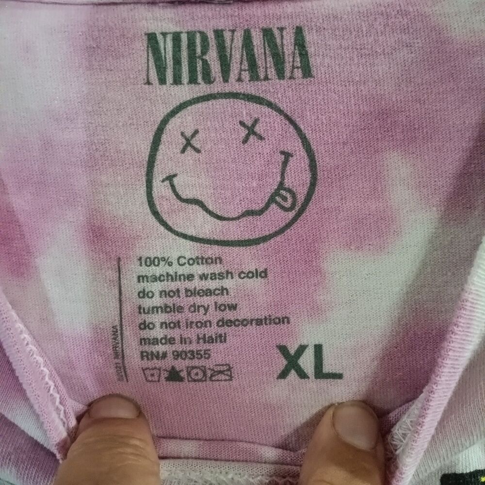 Nirvana Tie Dye Shirt Size XL Kurt Cobain Sonic Youth - Picture 2 of 3